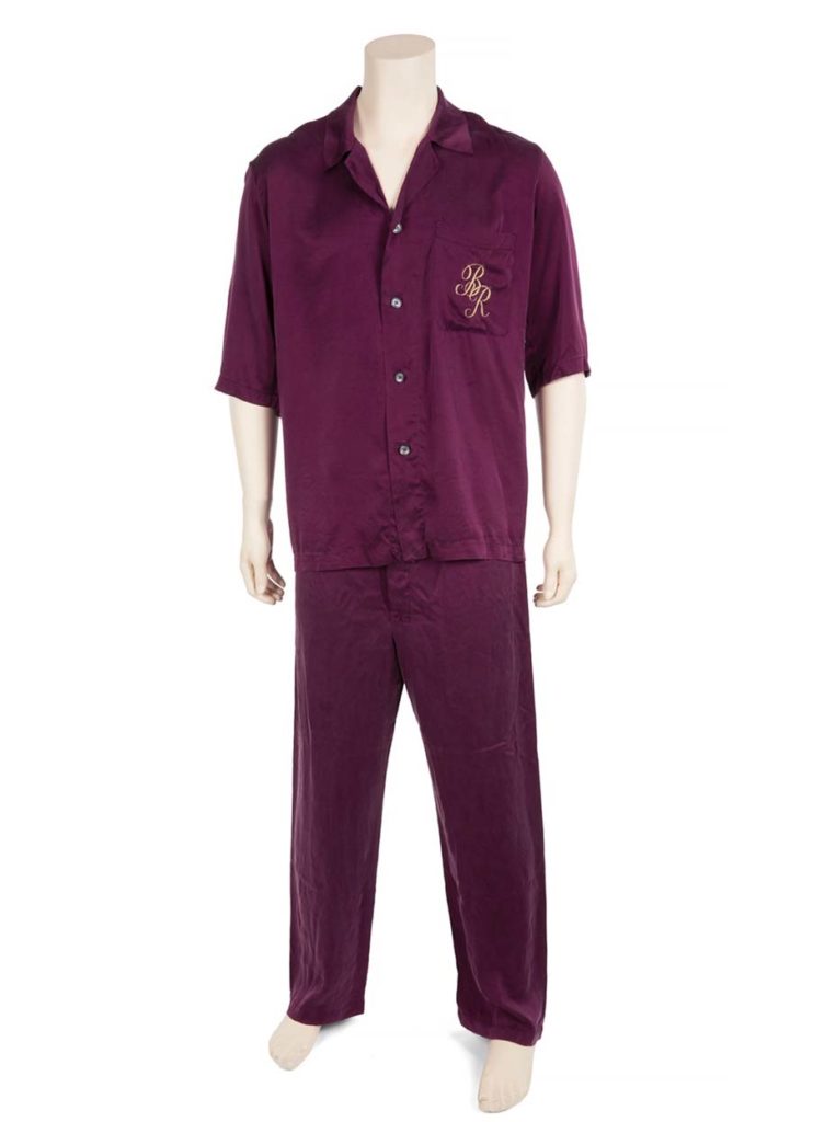 Burt Reynold's monogrammed silk pajamas. Photo courtesy of Julien's Auctions. 
