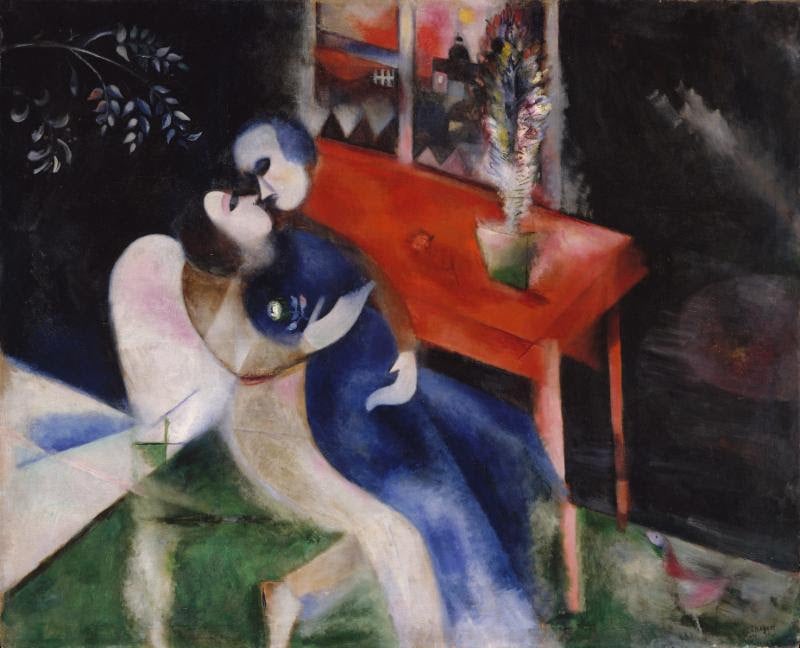 Marc Chagall, <em>The Lovers</em> (1913–14). Courtesy of the Metropolitan Museum of Art, Jacques and Natasha Gelman Collection, ©2019 Artists Rights Society (ARS), New York.
