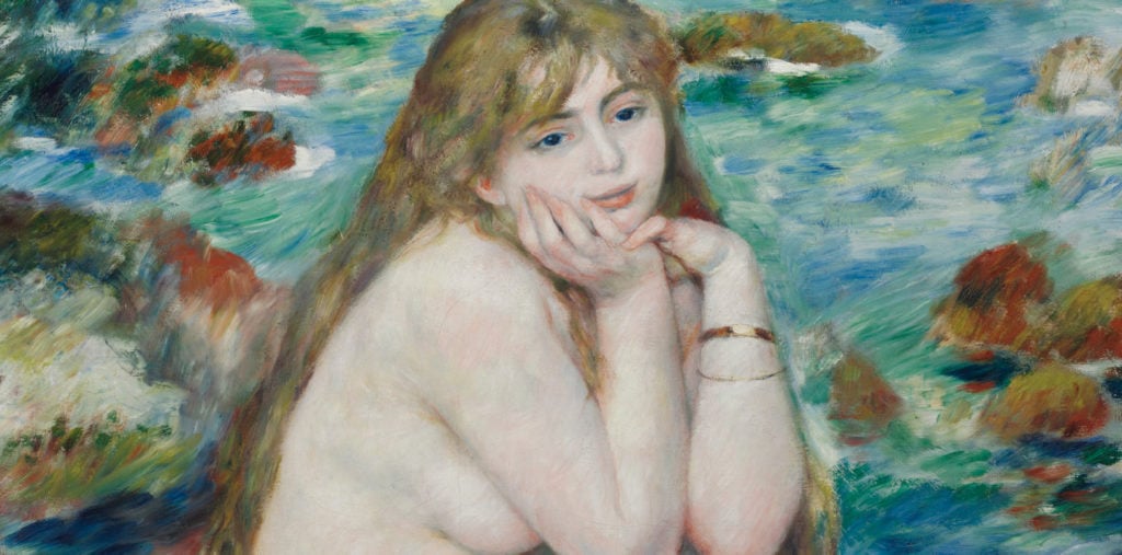 Pierre-Auguste Renoir, Seated Bather (1885). Collection of Harvard Art Museums/Fogg Museum, bequest from the collection of Maurice Wertheim, class of 1906.