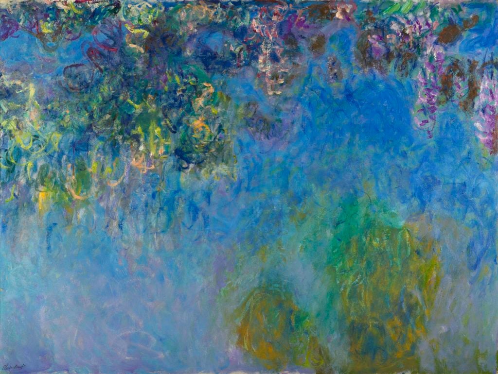 Claude Monet, <i>Wisteria</i> (1917-1920). Image courtesy Gemeentemuseum.