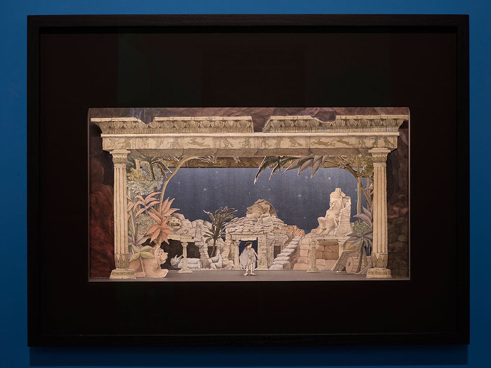 A Maurice Sendak diorama on view in "Drawing the Curtain: Maurice Sendak’s Designs for Opera and Ballet." Photo courtesy of the Morgan Library.