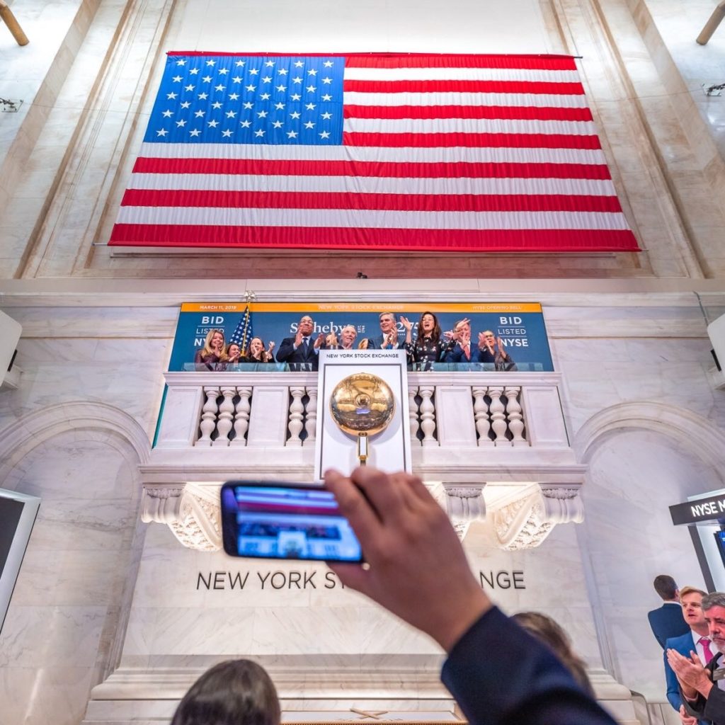 Sotheby's at the New York Stock Exchange. Photo courtesy of Sotheby's.