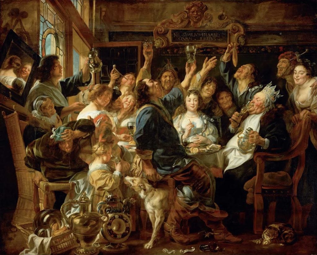 Jacob Jordaens, The Feast of the Bean King, (1640-1645). Courtesy of The Kunsthistorisches Museum.
