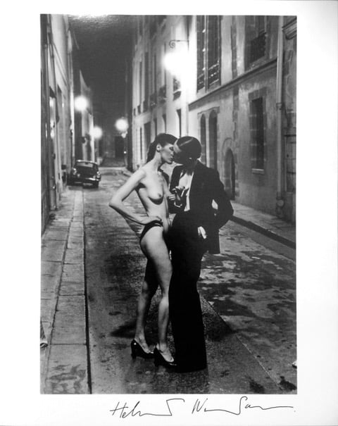 Helmut Newton, Rue Aubriot for Yves St Laurent, French Vogue (1975). Courtey of ONGallery.