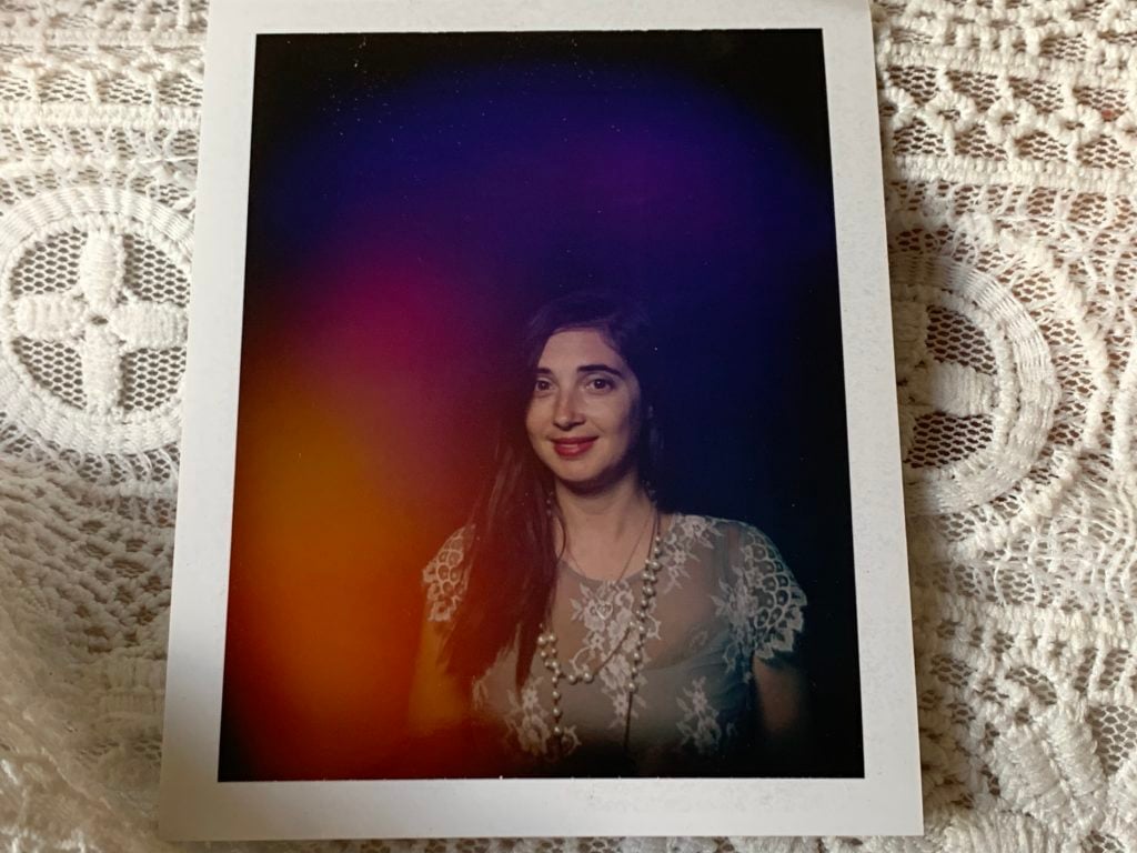 The author's aura photograph from Radiant Human's Christina Lonsdale, taken at the Whitney Museum of American Art. Photo by Sarah Cascone. 