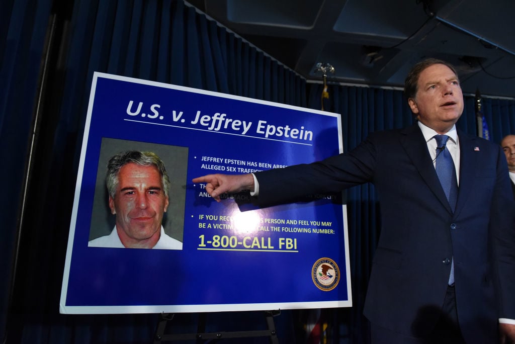 US Attorney for the Southern District of New York Geoffrey Berman announces charges against Jeffery Epstein on July 8, 2019 in New York City. Photo by Stephanie Keith/Getty Images.