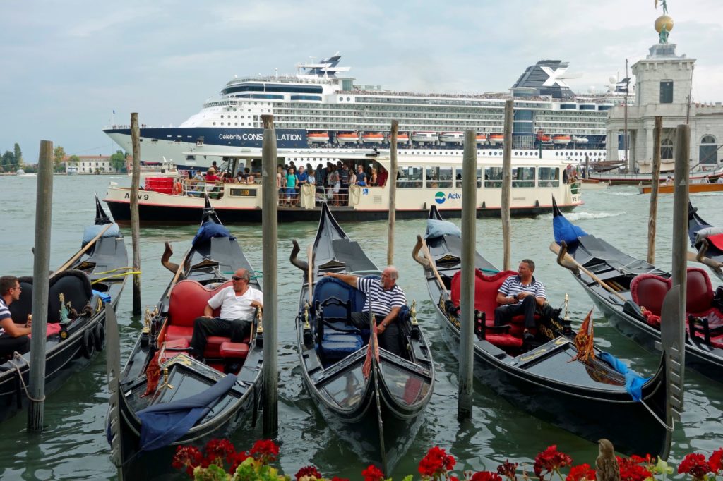 Venice's crowded waters. Photo by: Education Images/Universal Images Group via Getty Images.