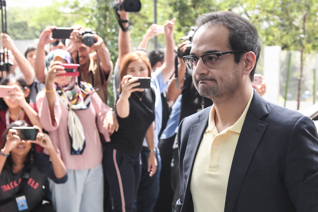 Riza Aziz arrives to give a statement at the Malaysian Anti-Corruption Commission headquarters. MOHD RASFAN/AFP/Getty Images.
