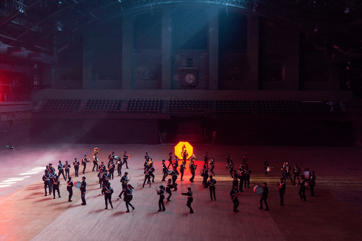 Filming for Hito Steyerl's Drill at the Park Avenue Armory Photo: Camille Brown.