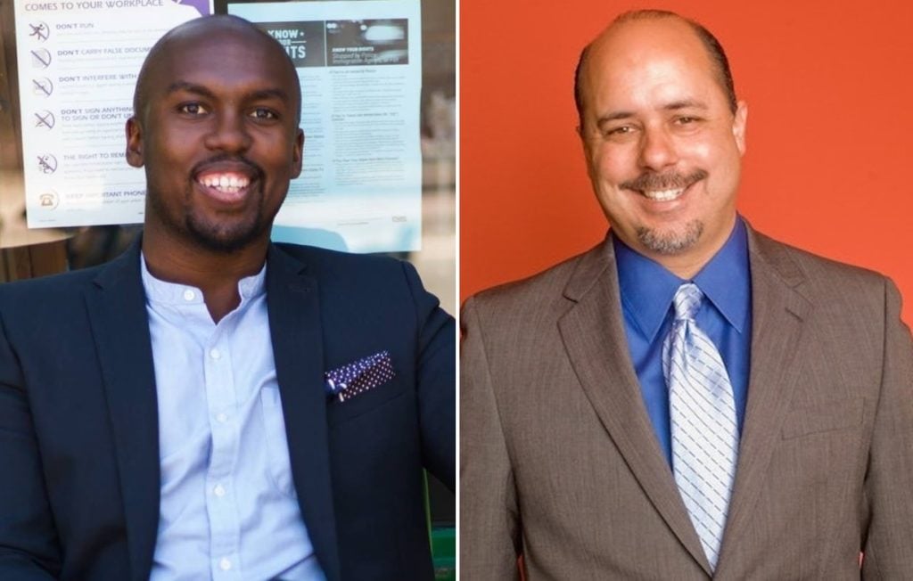 Left to right: Stevon Cook, president of San Francisco Board of Education, and Mark Sanchez, vice president. Images courtesy their official Facebook campaign pages.
