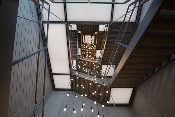 Felix Gonzalez-Torres, <em>Untitled (America)</em>, 1994, in the stairwell of the Whitney Museum of American Art. Photo by Timothy Schenck. courtesy of the Whitney Museum of American Art.