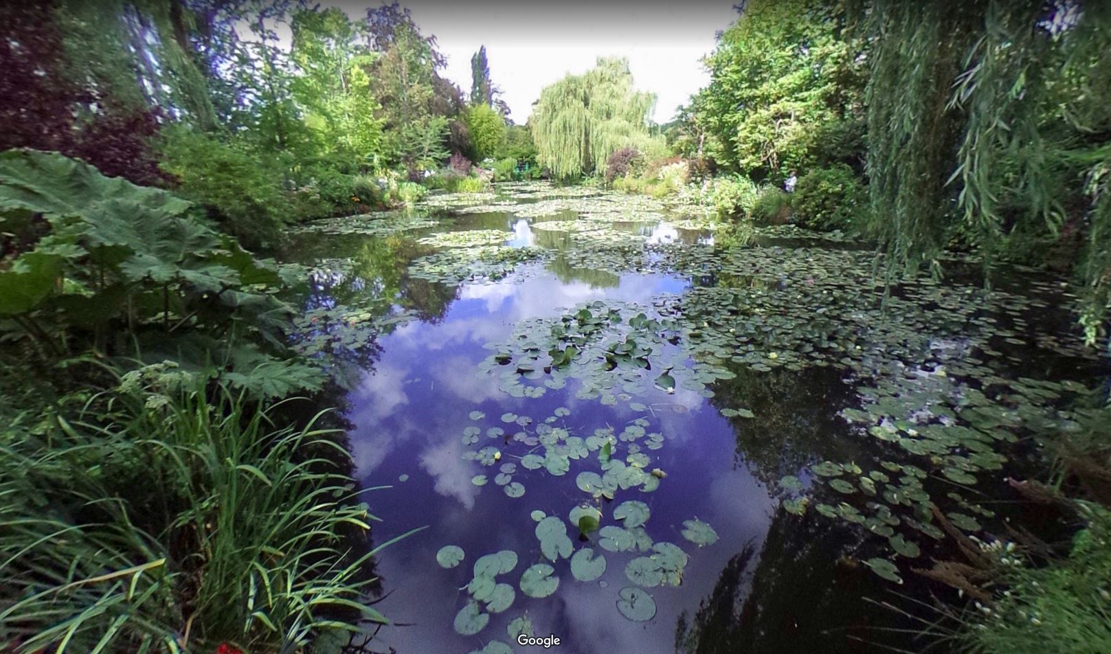 View of the lily pond at Giverny, as seen on Google Street View.
