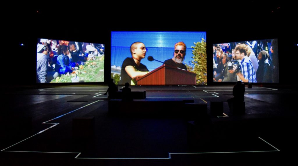 Installation view of Hito Steyerl's Drill at the Park Avenue Armory. Image: Ben Davis.