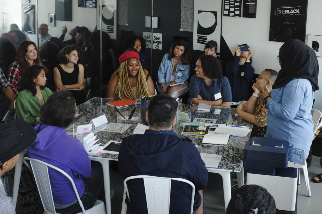A workshop with Kameelah Janan Rasheed during the 2018 inaugural Convening for Contemporary Art, Education, and Social Justice. Photo courtesy of the New Museum.