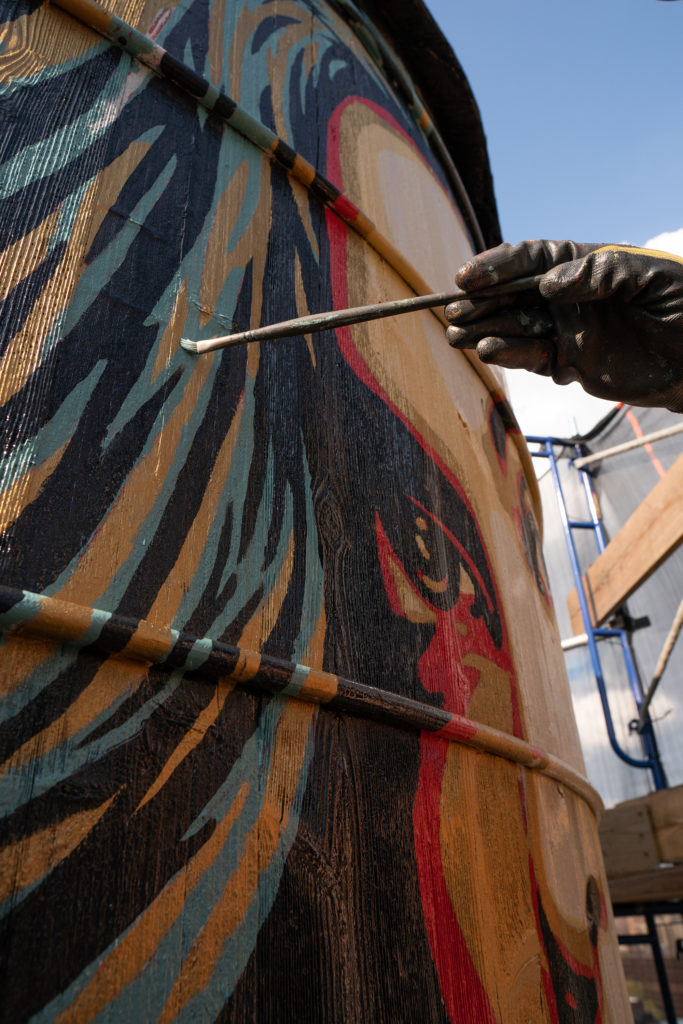Shepard Fairey, <em>Power & Equality</em> (2019) on the roof of 190 Bowery. Photo courtesy of Great Bowery. 