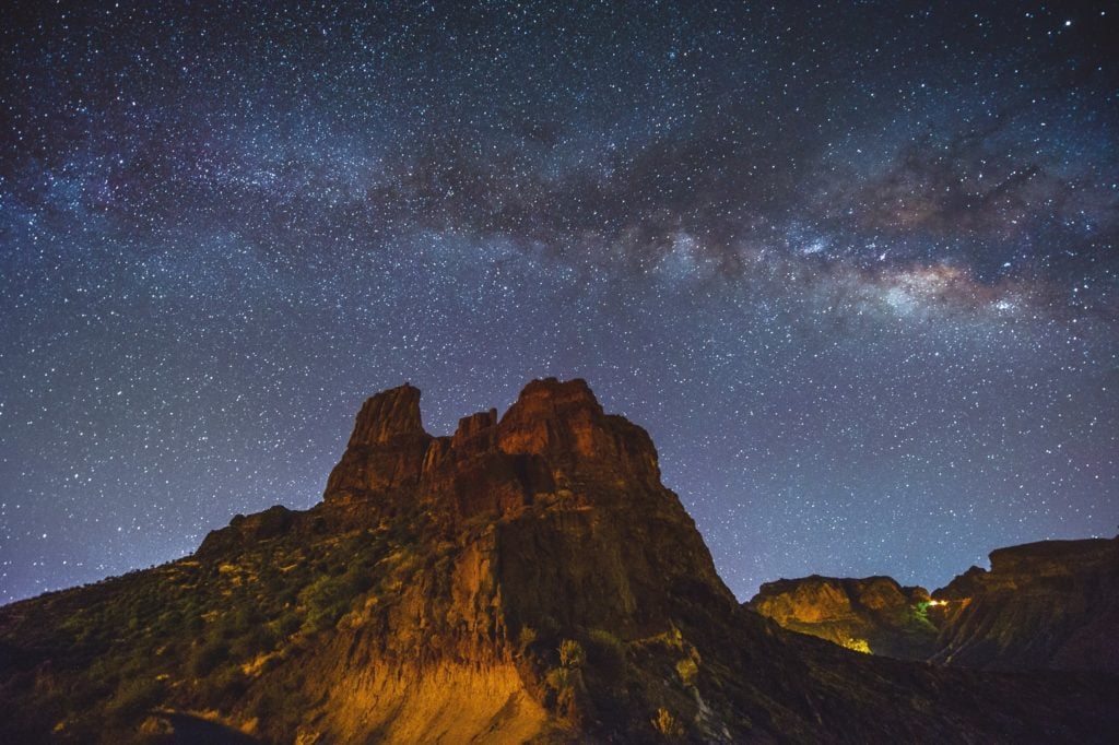 Risco Caido and the Sacred Mountains of Gran Canaria Cultural Landscape, Spain. The Milky Way over the Bentayga Highlands. Photo by Nacho Gonzalez, courtesy of UNESCO.