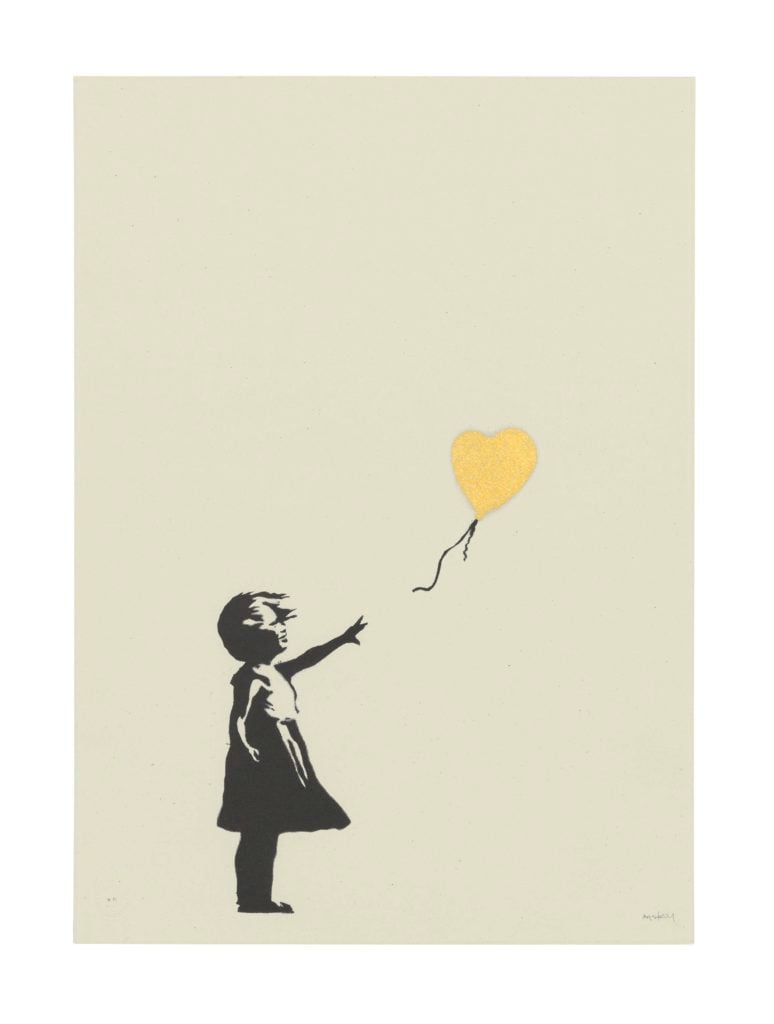 Banksy, <i>Girl with Balloon (Gold)</i>. Courtesy of Christie's Images LTD. 2019.