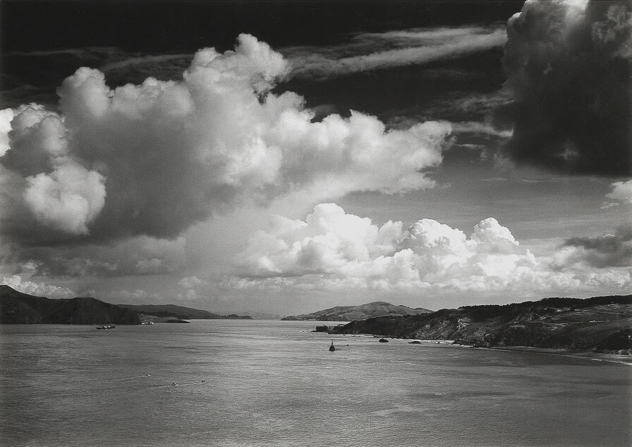 Ansel Adams, Golden Gate Before the Bridge, 1932. Courtesy of Seagrave Gallery. 