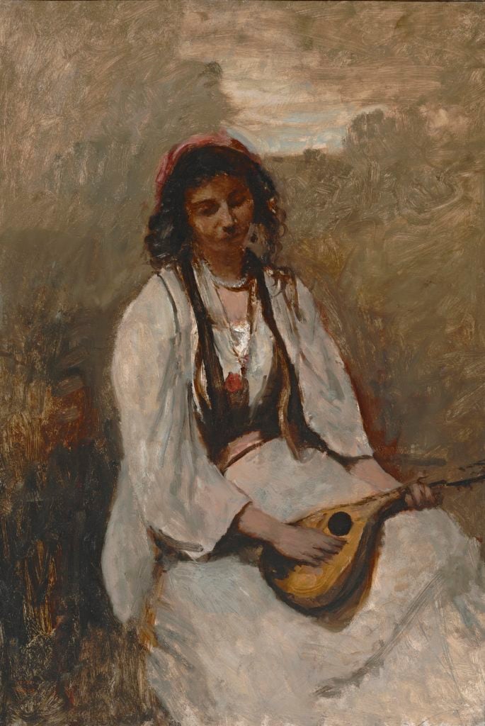 Jean-Baptiste-Camille Corot, <i>La bohemiènne à mandoline assise</i> (ca. 1860s–1870s). Courtesy of the High Museum of Art, Atlanta.