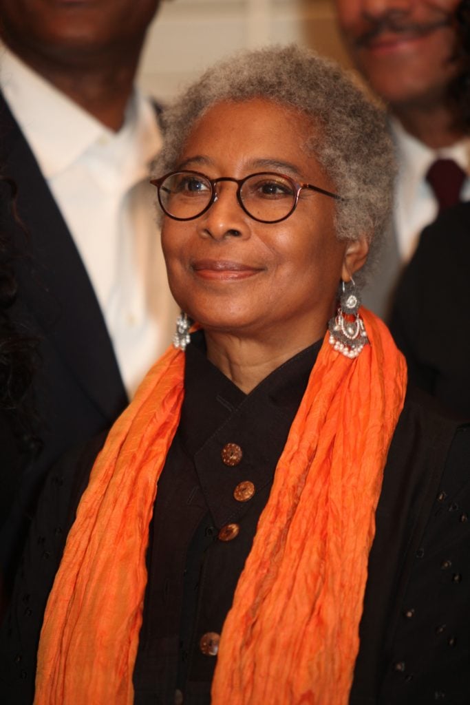 Alice Walker speaks out in an interview about the WPA-era murals where her own daughter attended school. (Photo by Monica Morgan/WireImage)