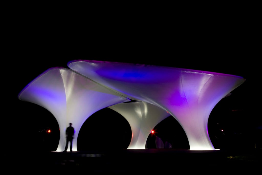 Zaha Hadid's Lilas Pavilion at the Serpentine Gallery, London. Photo: View Pictures/Universal Images Group via Getty Images.