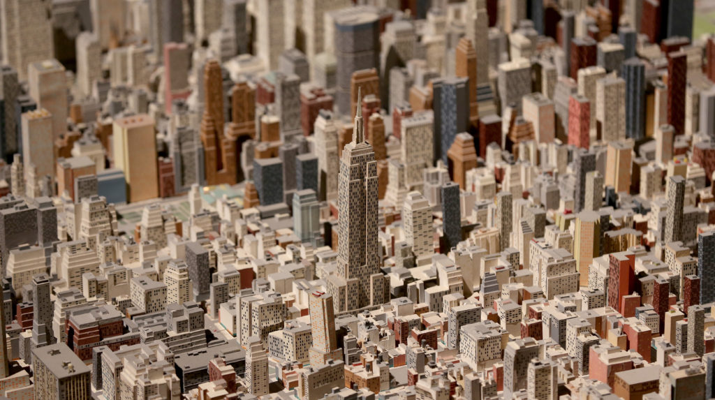A model city of New York including 895.000 buildings, was made in 1964. 