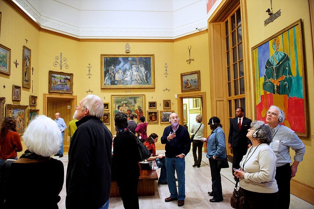 Visitors tour the Barnes Foundation in Philadelphia. (Photo by Mark Makela/Corbis via Getty Images)