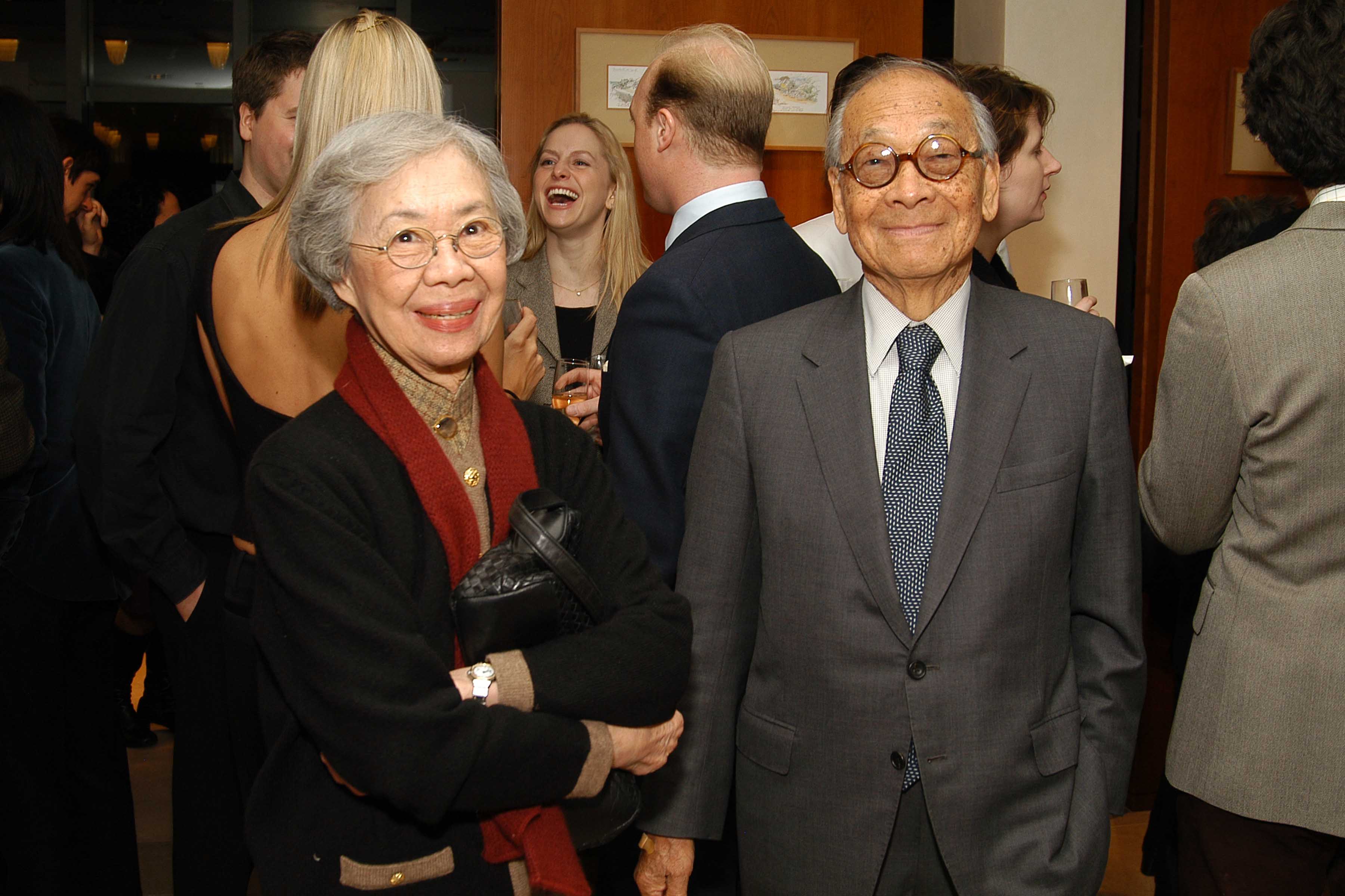 Eileen Pei and IM Pei attend Marc Riboud "Gazes: 50 Years of Photography" Exhibition Opening at Gallery Hermes on March 22, 2005 in New York City. Photo: Michael Loccisano/Patrick McMullan via Getty Images.