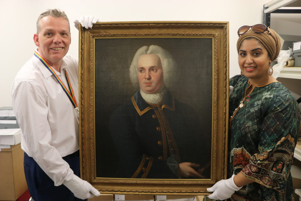The stolen painting of Rear Admiral Charles Fanshawe has been returned to Valence House. Courtesy of Valence House Museum.