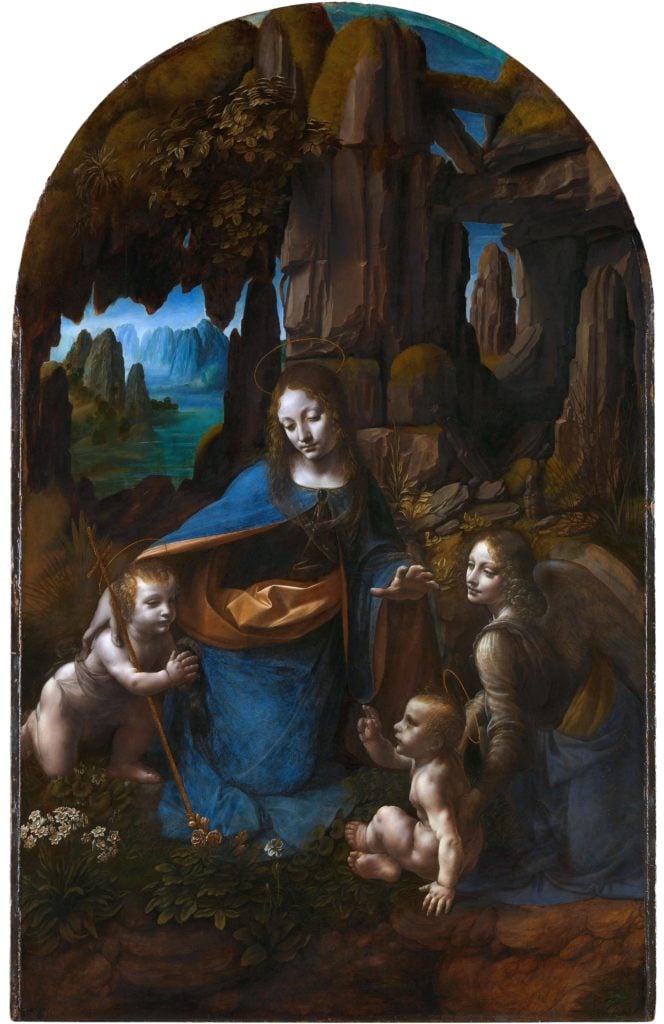 Leonardo da Vinci, <em>The Virgin of the Rocks</em> (1491–99, 1506–08). Photo ©the National Gallery, London.