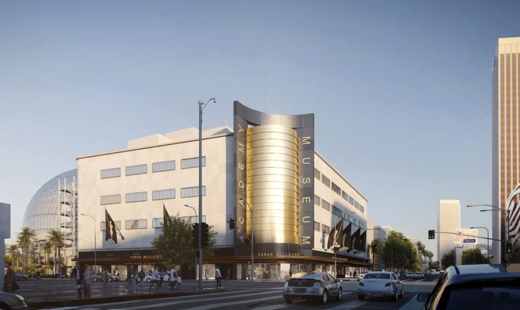 A rendering of the Renzo Piano-designed Academy Museum of Motion Pictures. ©Renzo Piano Building Workshop/©A.M.P.A.S.