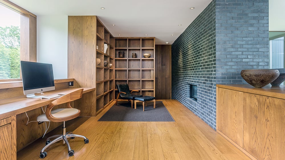 The office at the Tsai Residence, designed by Ai Weiwei and HHF Architects. Photo by Michael Bowman Photography. 