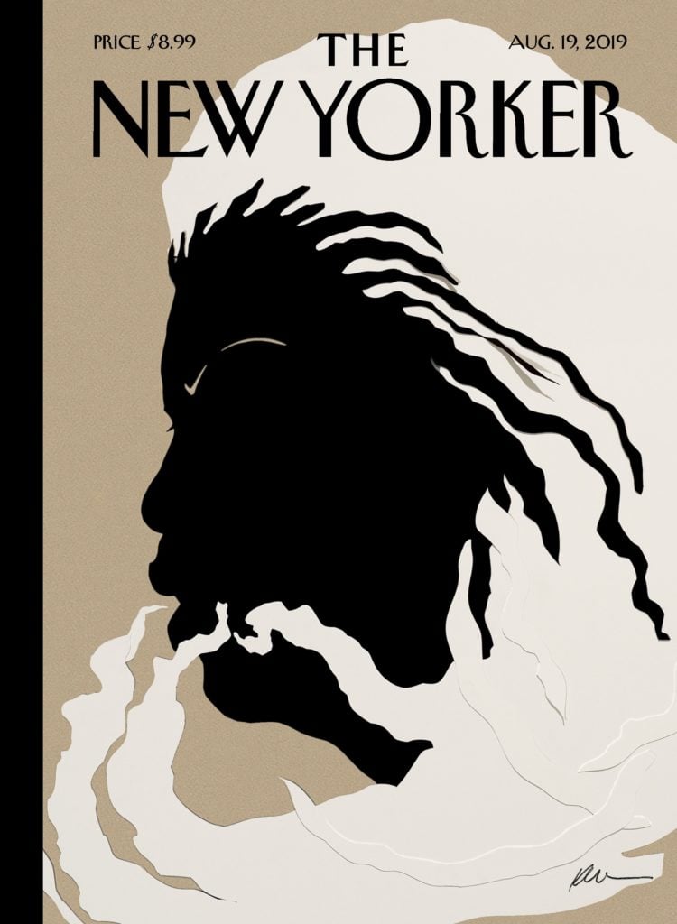 Kara Walker, Quiet As It's Kept (2019), a New Yorker cover paying tribute to the late author Toni Morrison. Courtesy of the New Yorker.