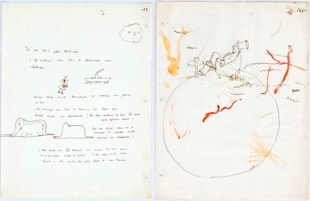 Antoine de Saint-Exupéry, newly discovered preparatory sketches for <em>The Little Prince</em>. Courtesy of the Stiftung für Kunst, Kultur und Geschichte, Winterthur, Switzerland. 