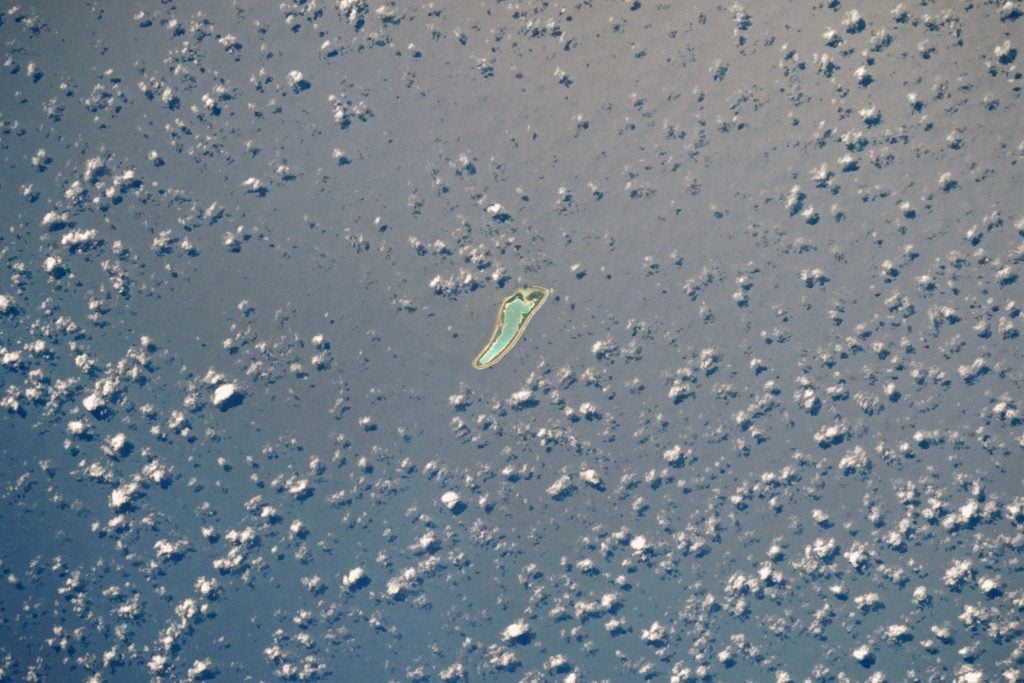 Nikumaroro Island, where Amelia Earhart may have landed her plane during her ill-fated circumnavigation of the globe. Photo courtesy of NASA. 