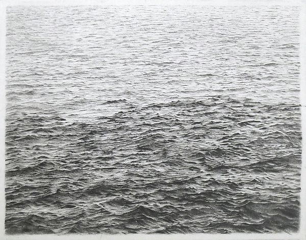 Vija Celmins, Drypoint—Ocean Surface (Between First and Second State) (1985). Courtesy of the Metropolitan Museum of Art. 