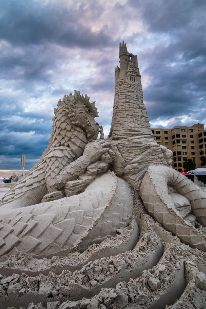 A sandcastle from the American Sand Sculpting Championship. Photo courtesy of the American Sand Sculpting Championship.