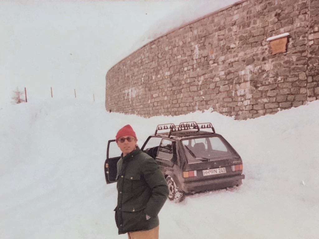 Hans Neuendorf, on the snowy road to founding artnet. Photo courtesy of Hans Neuendorf.
