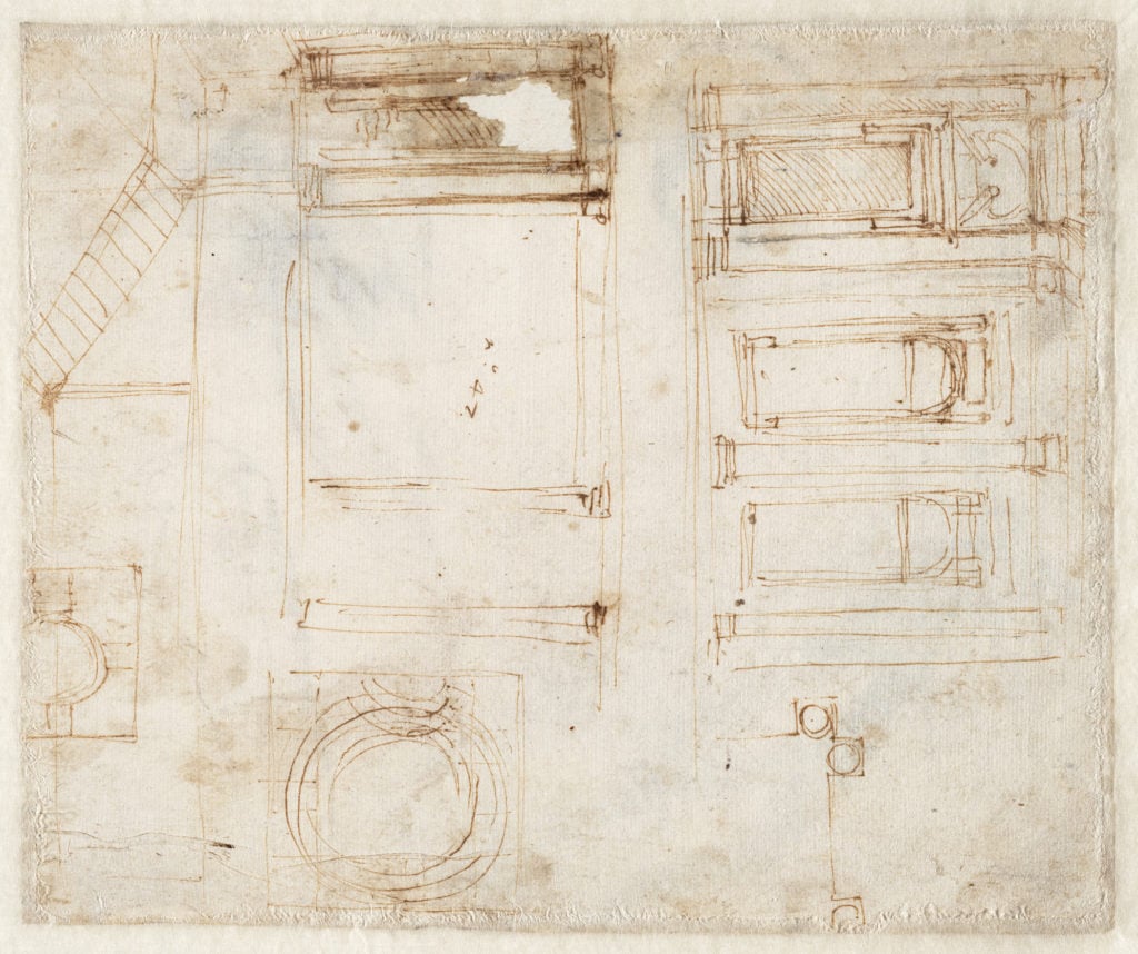 Michelangelo, Architectural studies (1524), verso. Courtesy of the Teylers Museum, Haarlem.
