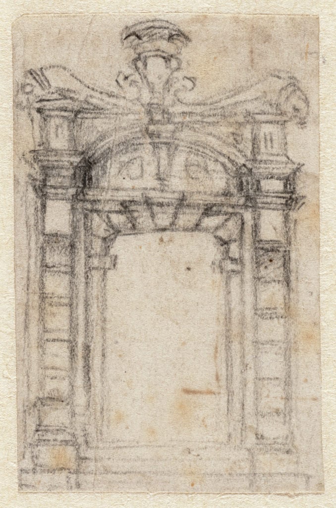 Michelangelo, Study for a portal (1560–64), recto. Courtesy of the Teylers Museum, Haarlem.