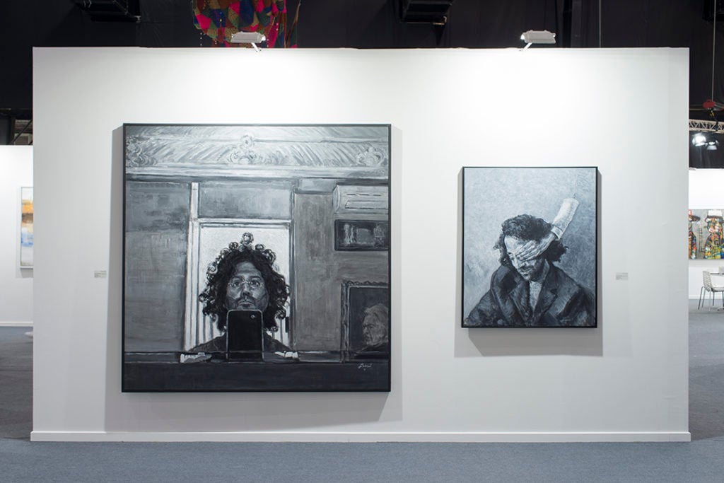 Installation view of Agial & Saleh Barakat Gallery booth at the Beirut Art Fair.