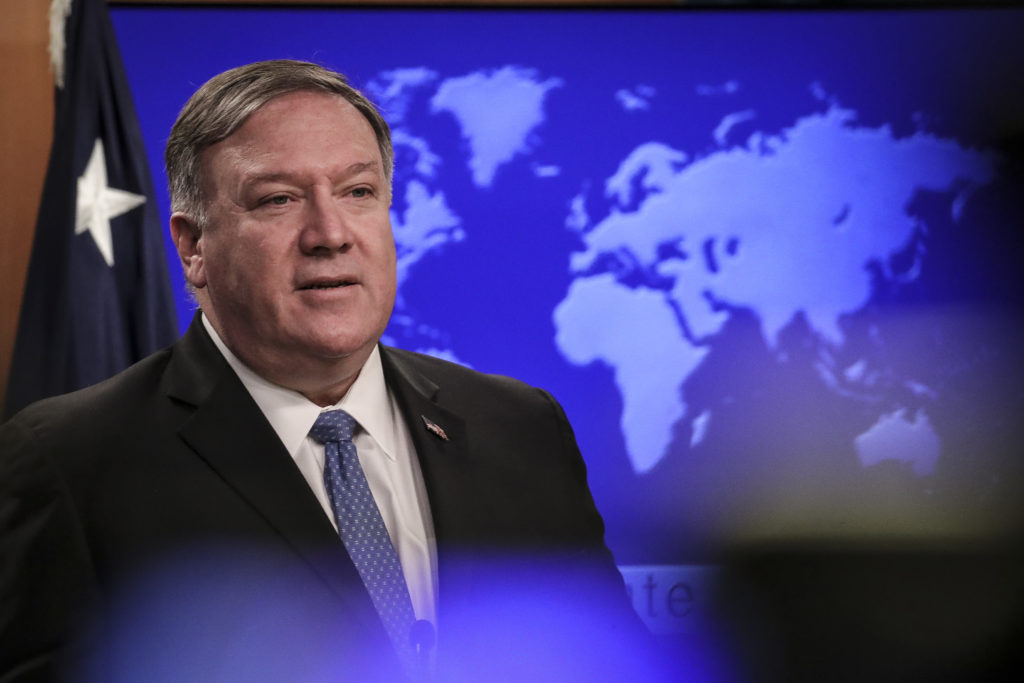 US Secretary of State Mike Pompeo speaks about the Trump administration's Cuba policy during a press briefing at the U.S. Department of State, April 17, 2019 in Washington, DC. Photo by Drew Angerer/Getty Images.