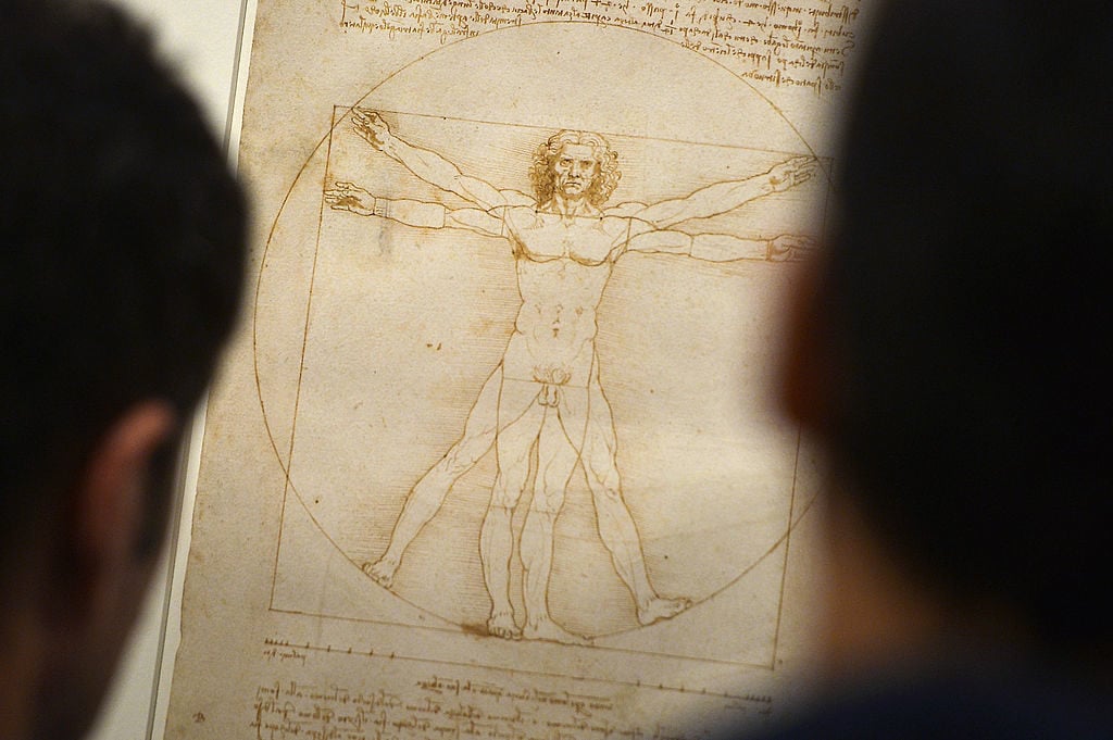 Leonardo da Vinci's Vitruvian Man Photo by Gabriel Bouys/AFP/Getty Images.