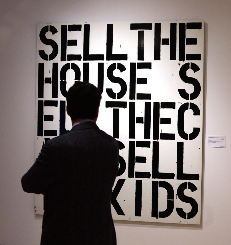 Christopher Wool's Apocalypse Now at Christie's. (Photo by rune hellestad/Corbis via Getty Images)
