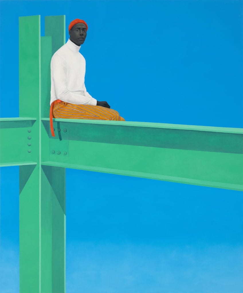 Amy Sherald, <em>If you surrendered to the air you could ride it</em> (2019). Photo by Joseph Hyde, ©Amy Sherald, courtesy the artist and Hauser & Wirth.