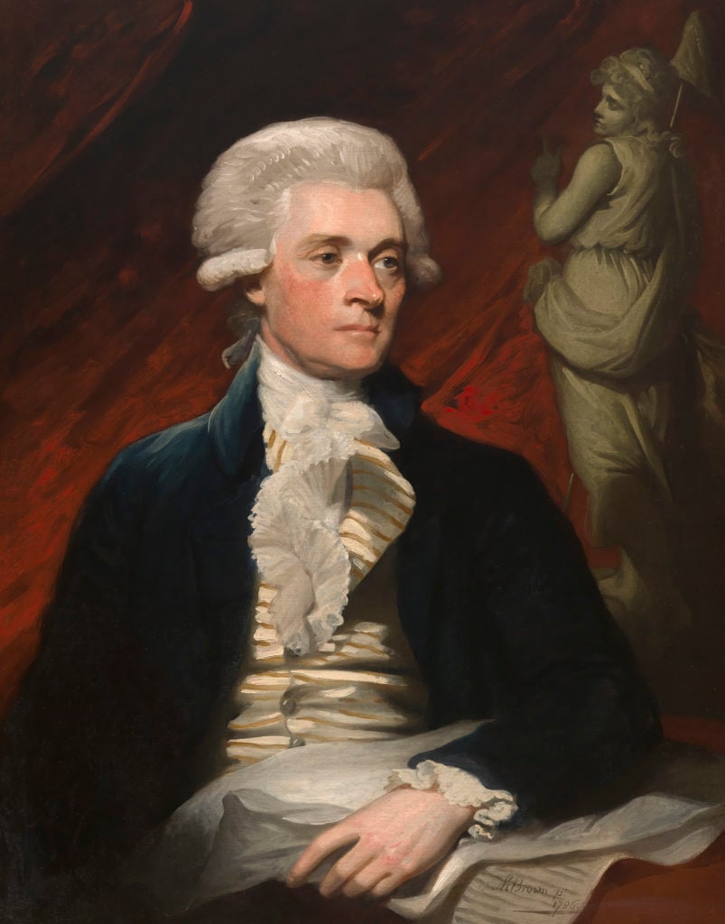 Mather Brown, <i> Thomas Jefferson</i> (1786). Courtesy of National Portrait Gallery, Smithsonian Institution.