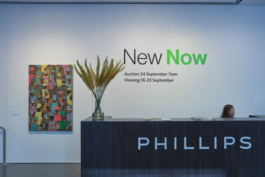 Installation view of Phillips "New Now" Auction exhibition. Courtesy of Phillips.