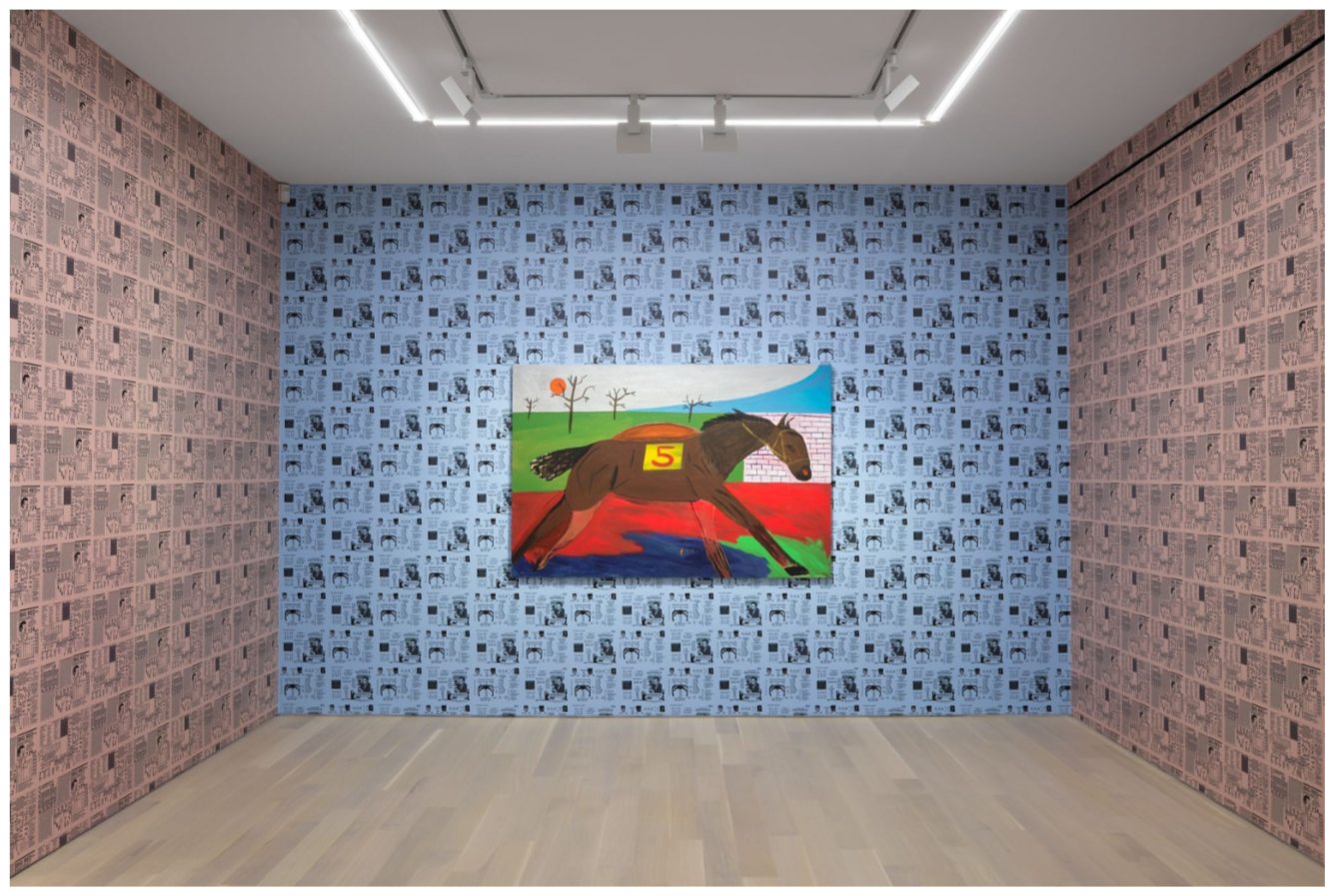 Installation view of "Marcus Jahmal: Double down" at Almine Rech Gallery.