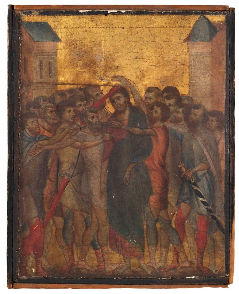 Cimabue's <i>The Mocking of Christ</i>. Courtesy of Actéon and Eric Turquin.