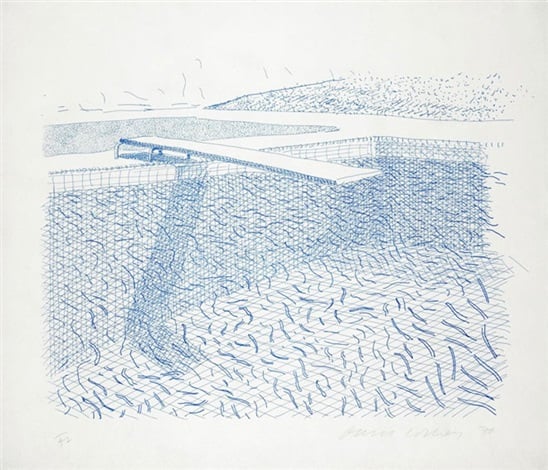 David Hockney, <i><br /> Lithograph of Water Made of Lines</i> (1978–1980). Courtesy of Upsilon Gallery.